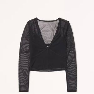 Black sheer long sleeve with built in tank top